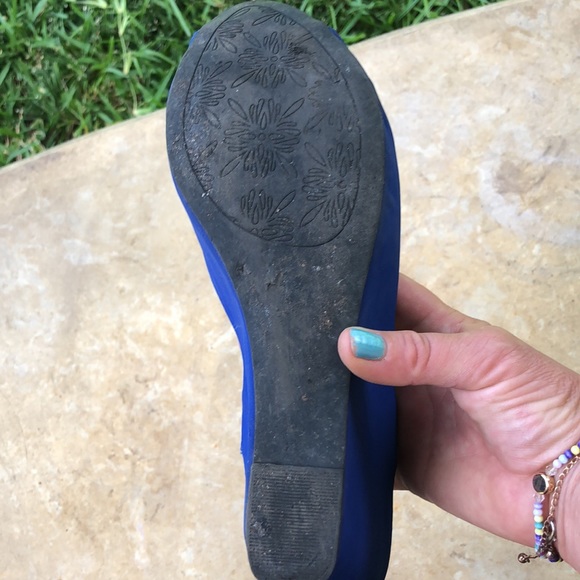 Cobalt blue faux suede platforms - Picture 3 of 4